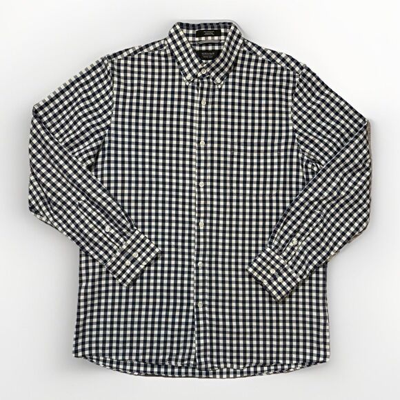 Nordstrom Other - Nordstrom Men’s Regular Fit Dress Shirt Button Down Size Large Black White Plaid
